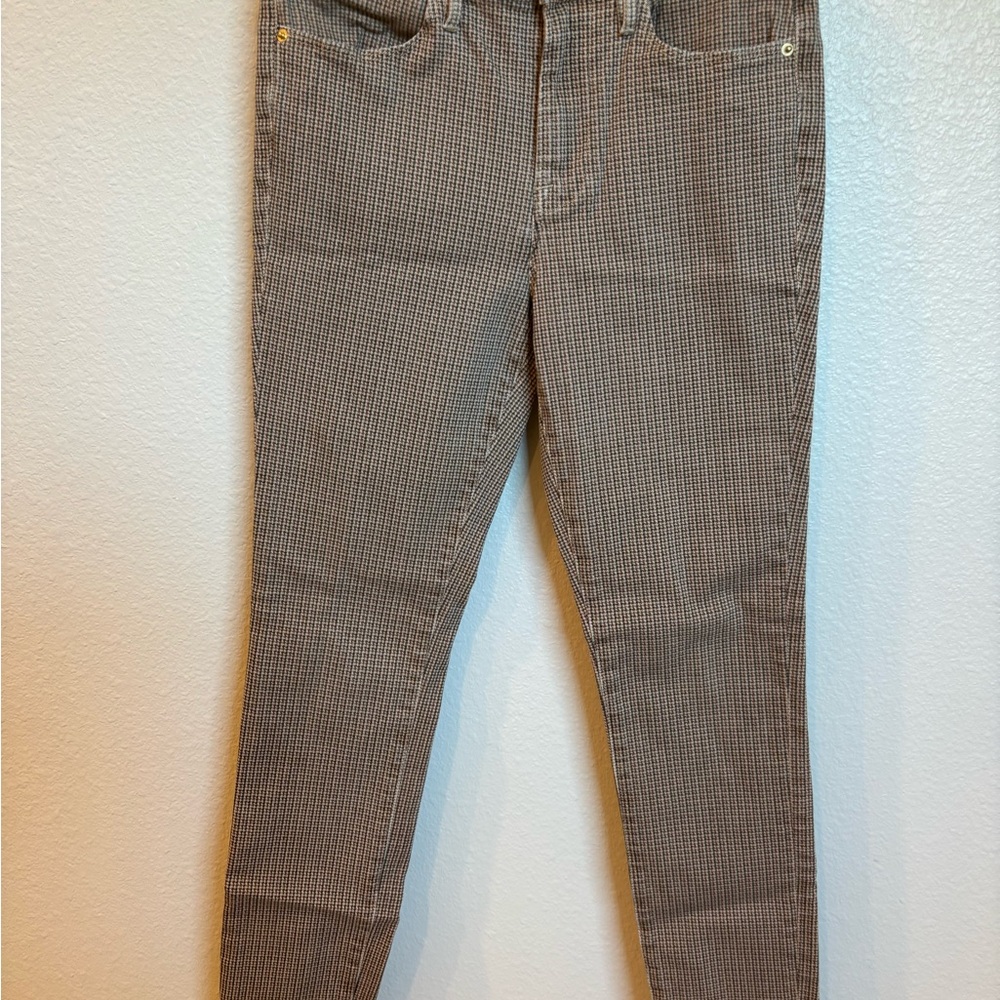 Frame Denim Women's Brown Micro-Check Skinny Jeans